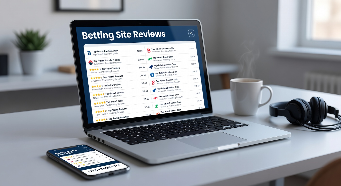 Collage of betting site interfaces on mobile and desktop screens, highlighting review ratings and user testimonials