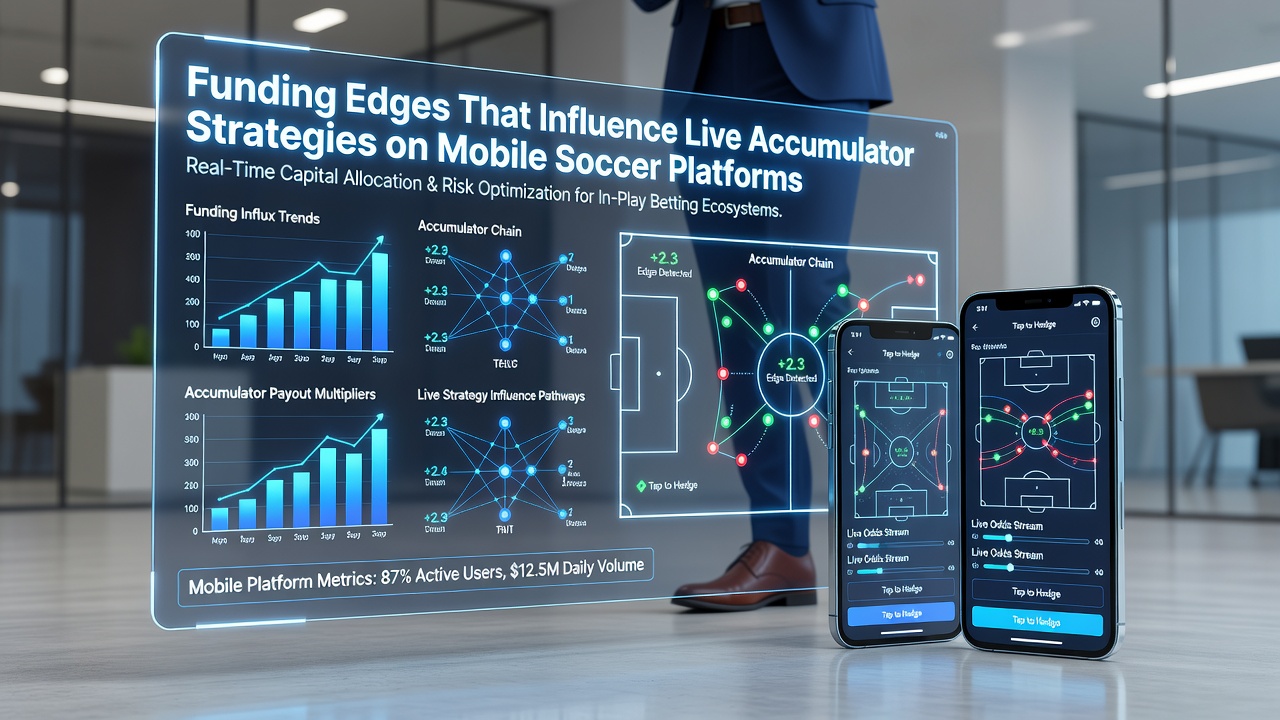 Mobile soccer betting interface displaying live accumulator options and real-time odds updates