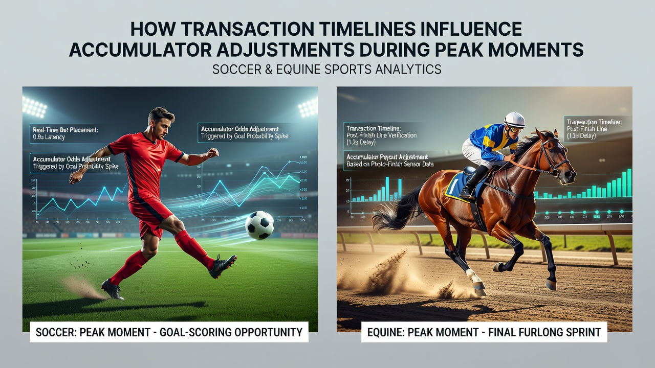 Horse racing live odds display with accumulator bet slip during peak moments