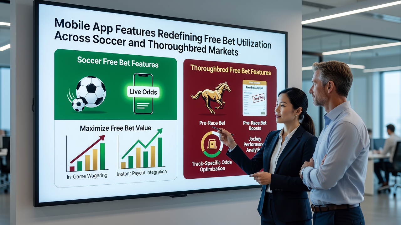 Thoroughbred racing app view highlighting free bet filters for upcoming horse races and jockey statistics