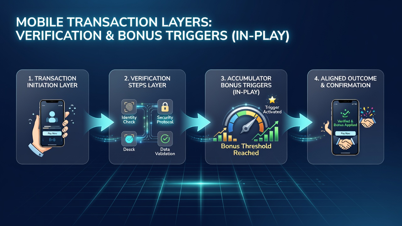 Live in-play interface displaying accumulator progress and verification status on mobile betting app