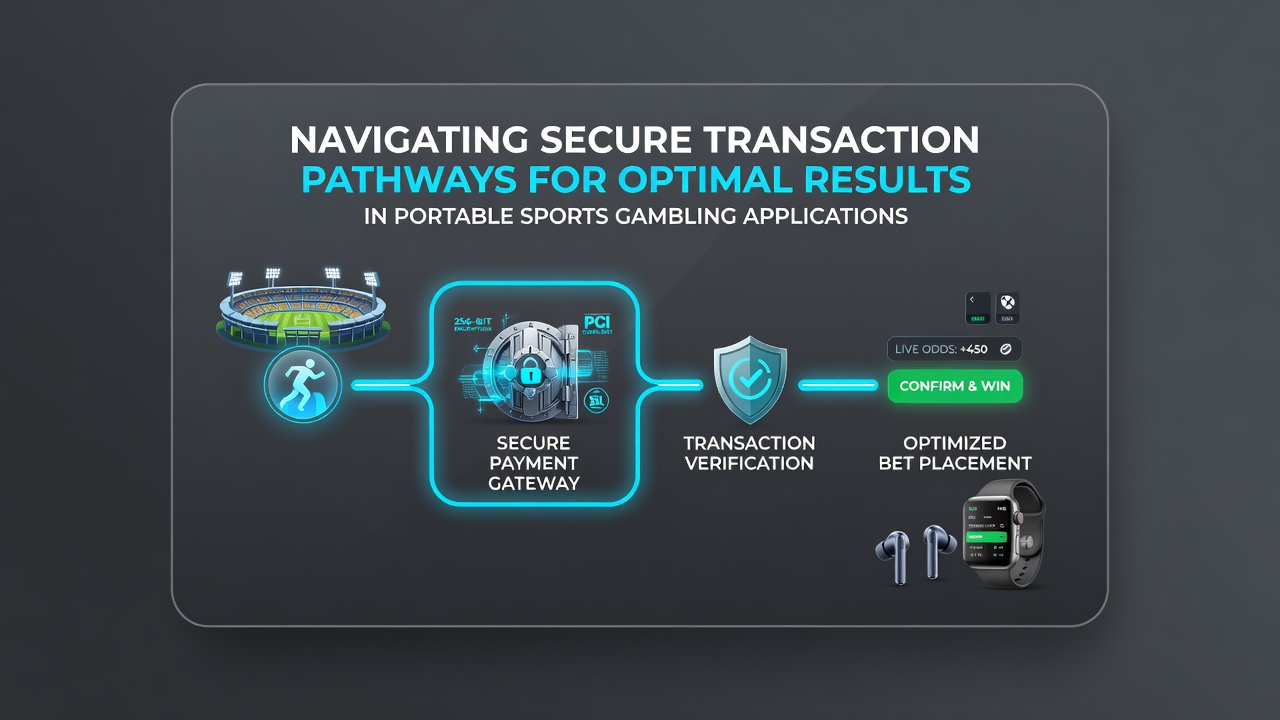 Secure transaction flow diagram for portable sports gambling apps with encryption and payment gateways