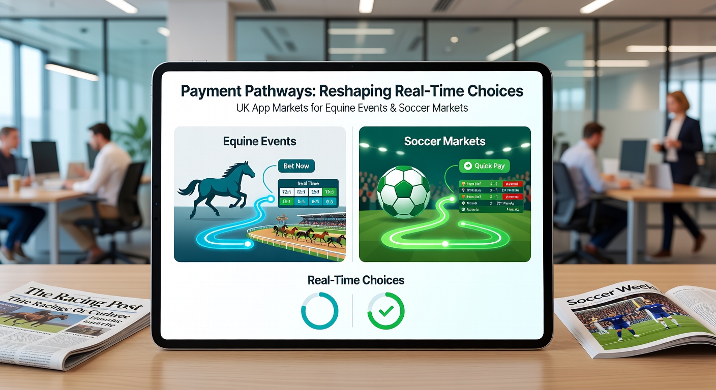 Mobile app interface showing instant payment options during live equine and soccer events