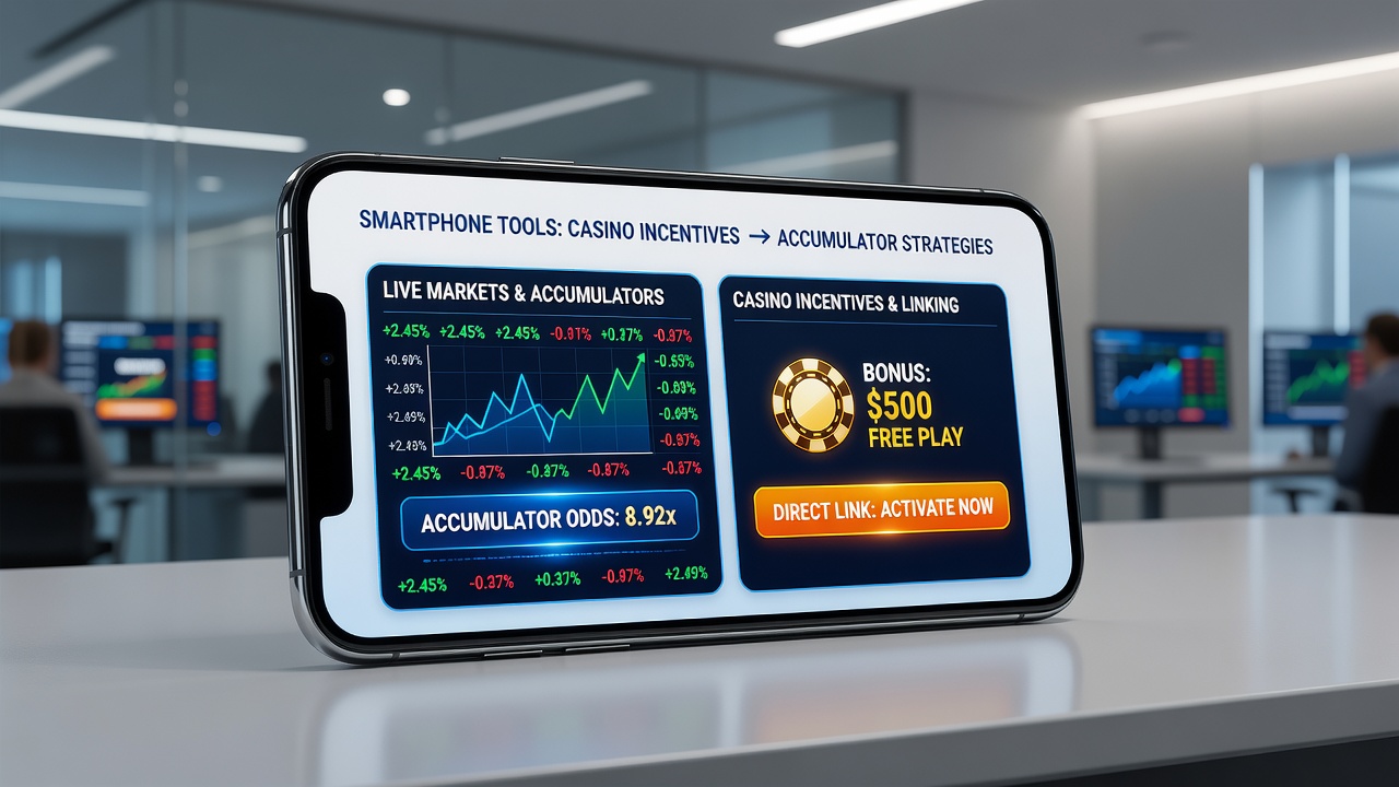 Live accumulator bet slip showing casino bonus applied to multiple selections